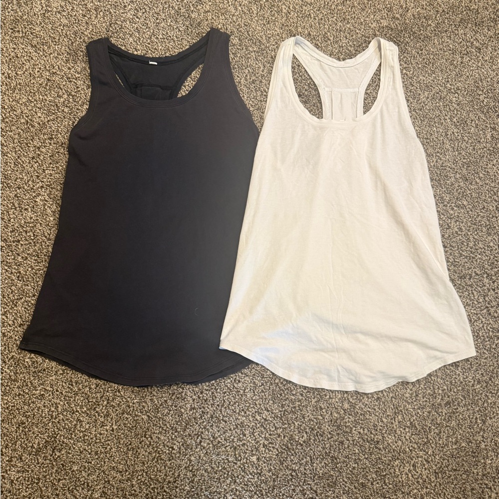 Women's lulu Black and White Tank Tops